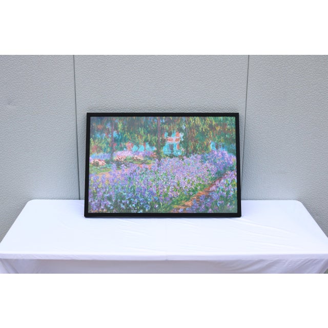 Fabulous, framed art print of Claude Monet's famous Impressionist painting. The Artist's Garden at Giverny (Le Jardin de...