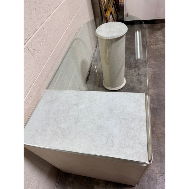 Glass Lane Post Modern Glass Top Desk For Sale - Image 7 of 11