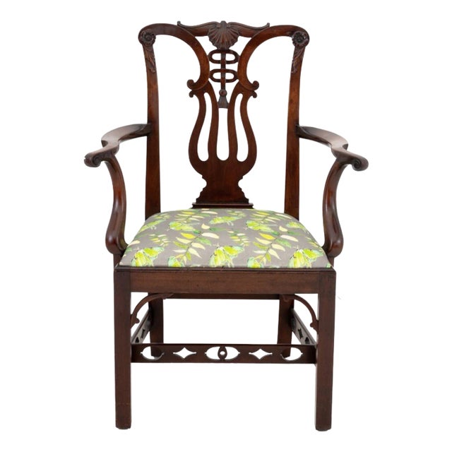 George III Mahogany Open Armchair For Sale