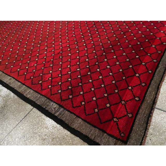 Brick Red Galerie Shabab Collection Mid-20th Century Handmade Turkish Anatolian Room Size Carpet For Sale - Image 8 of 10