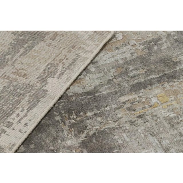 Textile Rug & Kilim’s Oversized Abstract Rug in Silver-Gray and Beige-Brown Patterns 13x20 For Sale - Image 7 of 7