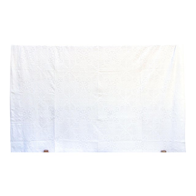 Lily of the Valley Floral Applique Bedcover For Sale