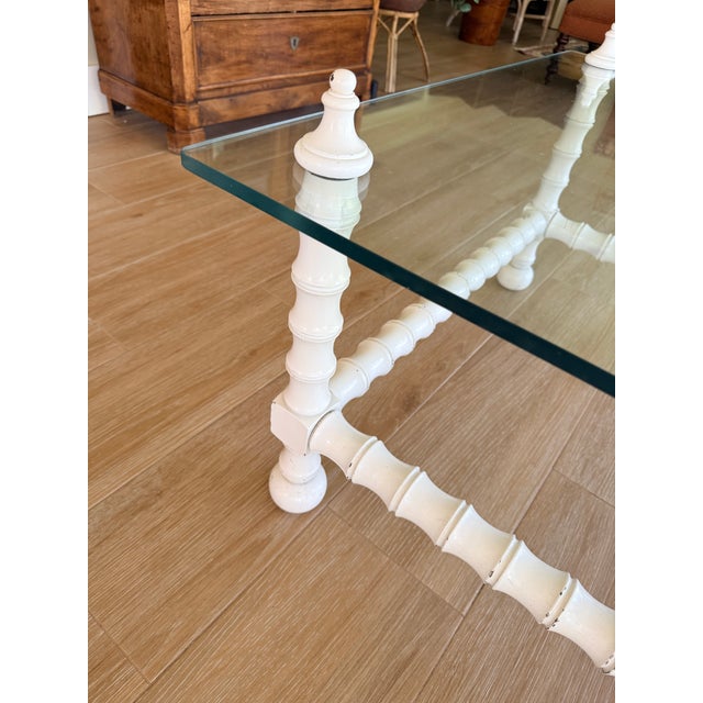 1970s Faux Bamboo Coffee Table For Sale - Image 5 of 5