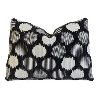 Designer Schumacher Cirque Carbon Velvet Feather/Down Pillow For Sale