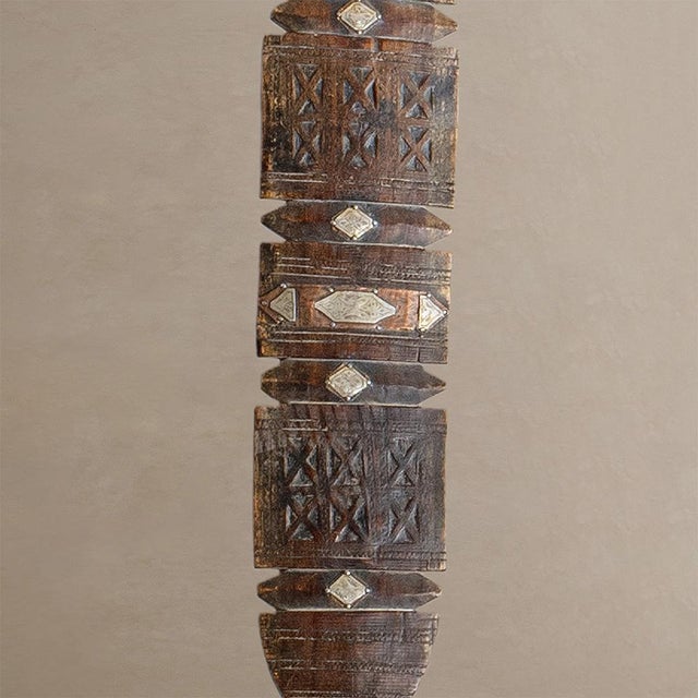 Rustic Vintage Berber Hand-Carved Wooden Tent Peg For Sale - Image 3 of 7