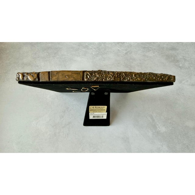 Metal Textured Mixed Metal 4” X 6” Photo Frame Brutalist Style Autumn Leaves For Sale - Image 7 of 12