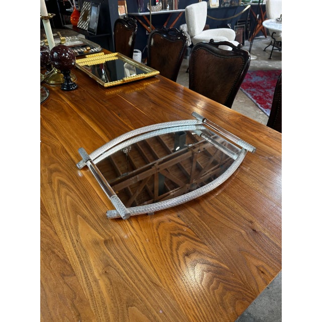 Glass Vintage Italian Murano and Mirror Tray 1980s For Sale - Image 7 of 7