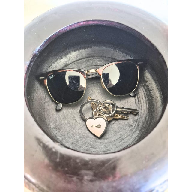 Vintage Large Carved Lidded Bowl Trinket Dish Catchall Tribal Ethnic Statement Piece For Sale - Image 10 of 14