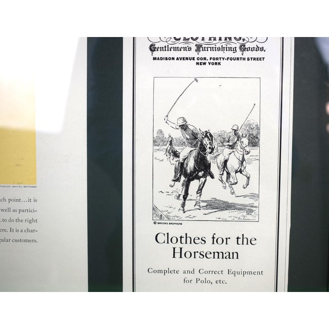 Brooks Brothers X Paul Brown Equestrian 3 Vintage C1937 Adverts in Gilt Frame For Sale - Image 4 of 5