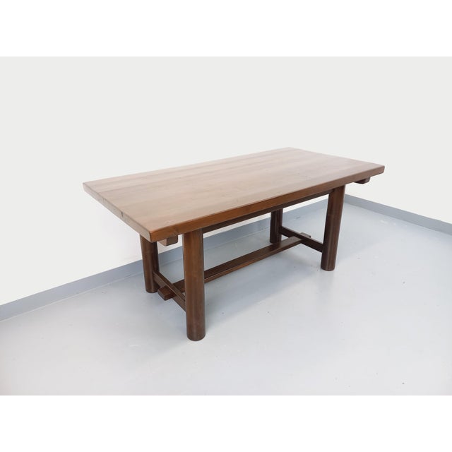 Brutalist Rectangular Dining Table in Dark Pine by Georges Robert, 1950s-1960s For Sale - Image 18 of 18