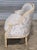 Late 20th Century Stickley Louis XVI Style Enamel Painted Blue Damask Upholstered Canapé Settee For Sale - Image 10 of 13
