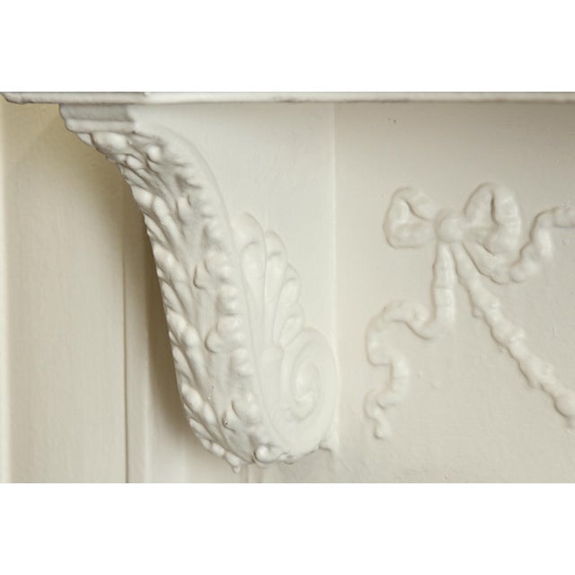 Antique Federal Wood Mantel With Beveled Mirror For Sale - Image 6 of 11