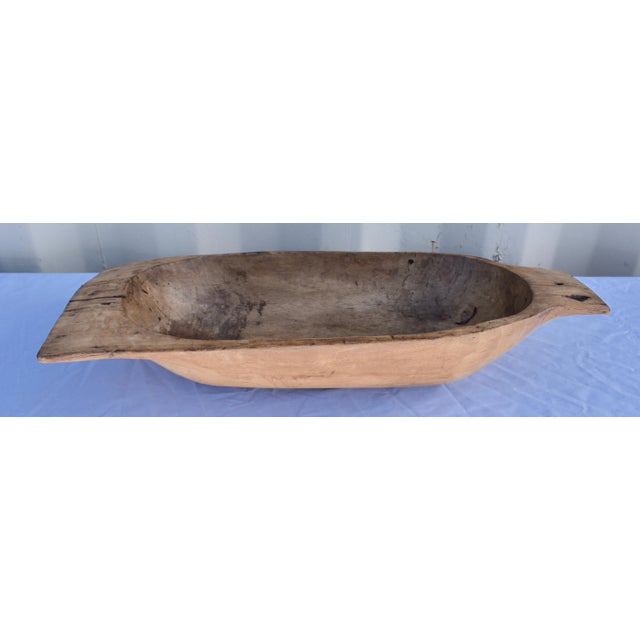 Early 20th Century Antique Hand-Hewn Fruitwood Trog or Dough Bowl For Sale - Image 5 of 7