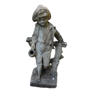 Mid-20th Century English Cast Stone Garden Fountain Statue