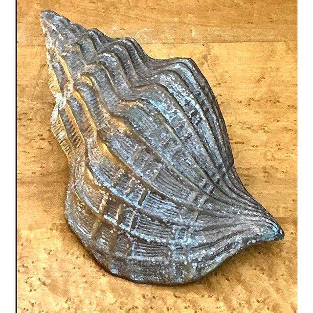 Brass Vintage Patinated Brass Conch Shell For Sale - Image 8 of 12