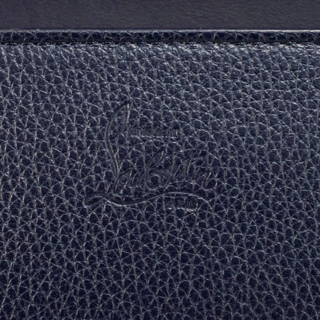 Christian Louboutin Paloma Navy Leather Spike Gold Hardware Crossbody Clutch Bag For Sale - Image 10 of 12
