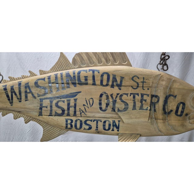 Wood Carved Tuna Fish Trade Sign For Sale - Image 7 of 12