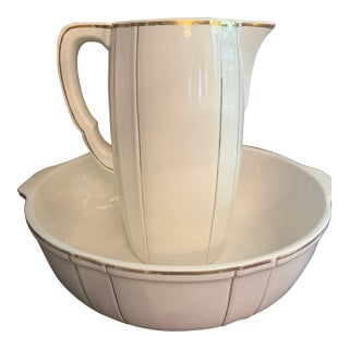 Antique Villeroy & Boch Dresden Wash Basin & Pitcher Set, Ca. 1900 For Sale