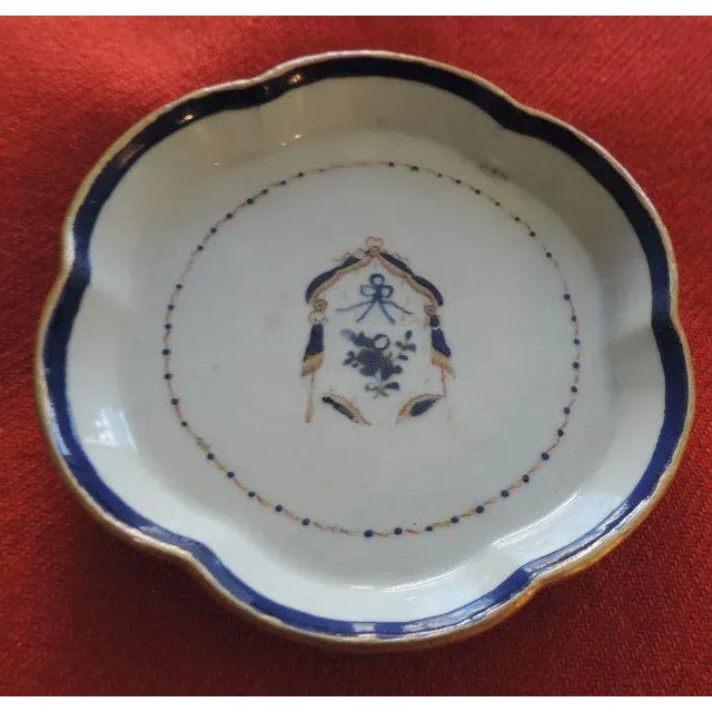 Early 19th Century American Market Chinese Export Porcelain Tea Pot Stand For Sale - Image 10 of 11