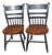 Pair of Mid 20th Century Hitchcock Black W/ Brown Seat Gold Stenciled Fruits Harvest Dining Chairs For Sale
