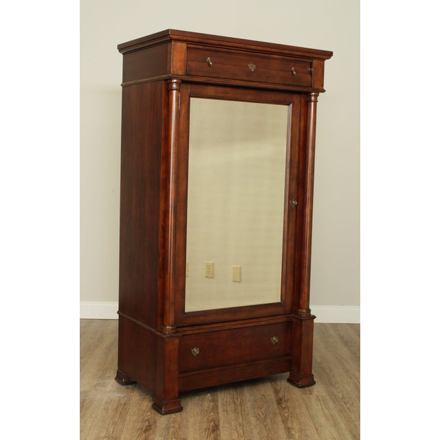 Bassett Empire Style Cherry Mirror Door Armoire Chairish