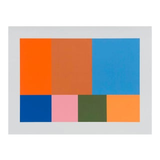 Contemporary Abstract Acrylic/Gouache on Wood Painting "Test Pattern 5" by Tom McGlynn For Sale