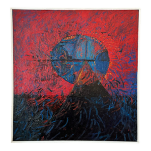 Flaming Spirit of the Cosmos II – Original Oil Painting by California Artist Richard Merle White, 1964