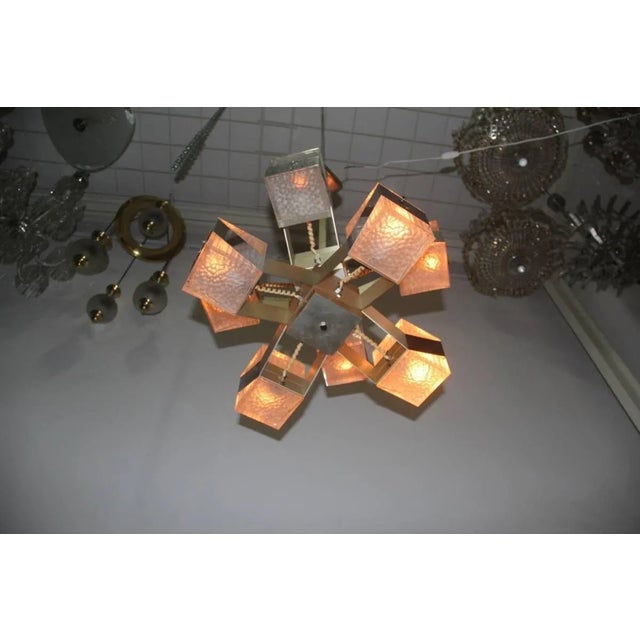 Cubic Modernist Chandelier, 1970s For Sale - Image 9 of 11