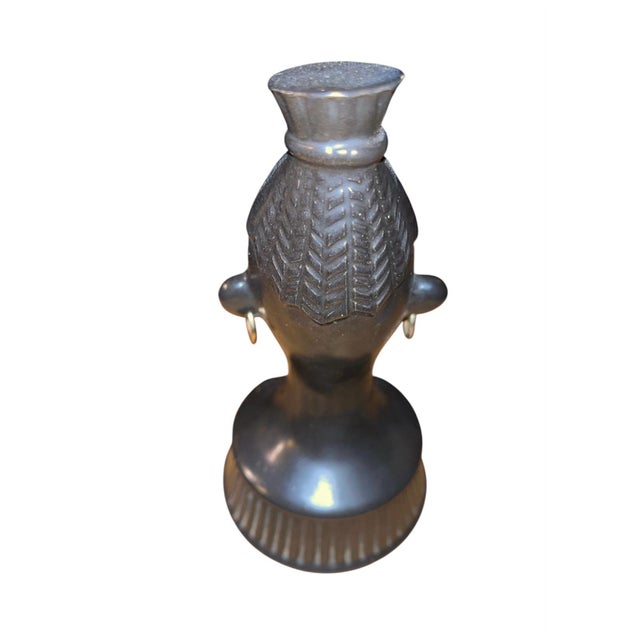Mid-Century African-Inspired Ceramic Head Ashtray With Hoop Earring Accent For Sale In Dallas - Image 6 of 6