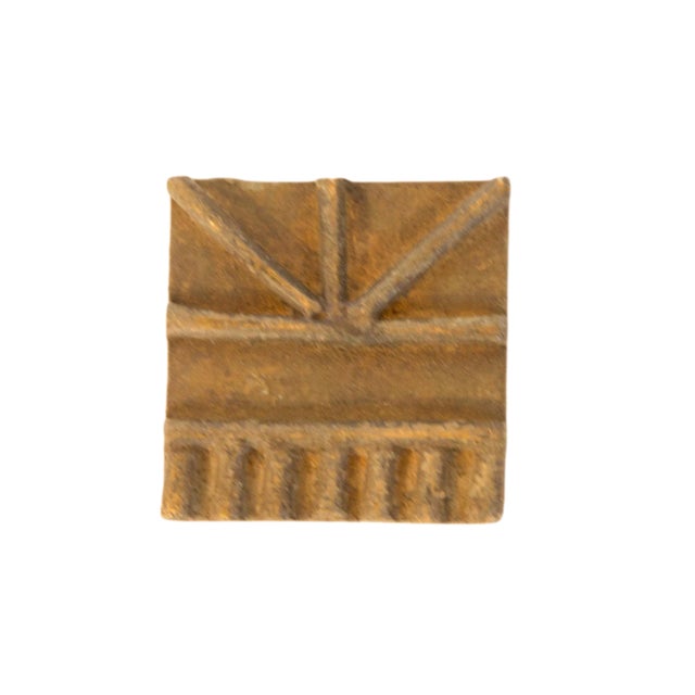 Vintage African Square Bronze Coin For Sale