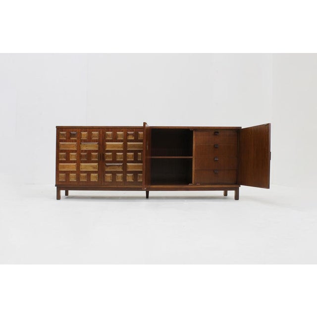 Vintage Spanish Brutalist Sideboard Credenza, 1970s For Sale - Image 4 of 13