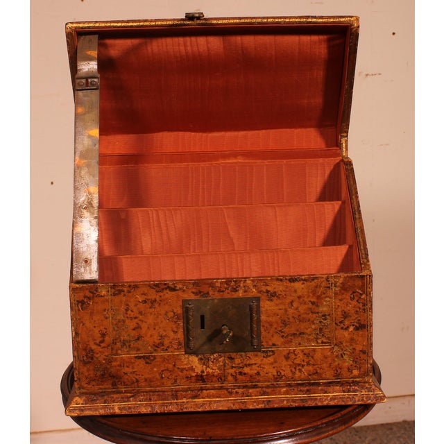 Orange Stationery Rack in Leather, France For Sale - Image 8 of 10