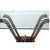 Art Deco Style Two Tone Console Table With Brass Accents and Glass Top For Sale - Image 4 of 4