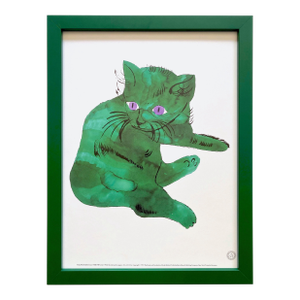 Andy Warhol Estate Vintage 1991 Framed Lithograph Print " Cat " 1954