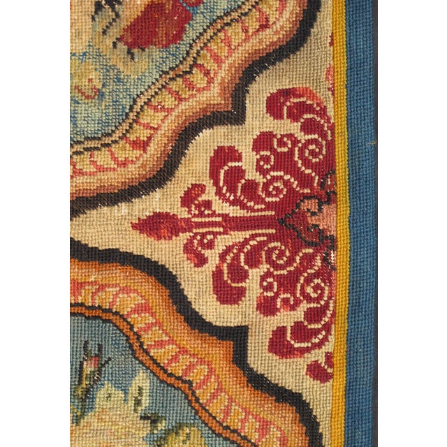 18th Century Antique English Needlepoint From the Late-18th Century With Beautiful Flowers 5'10 X 6'1 For Sale - Image 5 of 7