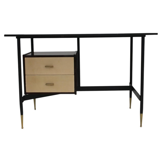 Mid-Century Rosewood Desk with White Lacquered Drawers, Italy, 1950s For Sale - Image 9 of 9