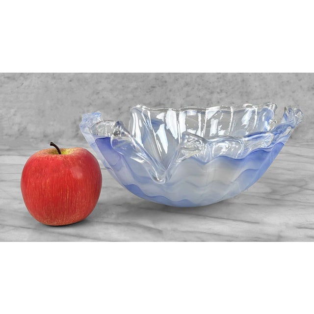 Vintage Italian Murano Blue Swirled Art Glass Cigar Ashtray, c. Mid 20th Century - Pairs Nicely with Many Mid-Century,...