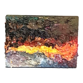 Encaustic Abstract Expression Painting on Board by Michelle Stone. For Sale