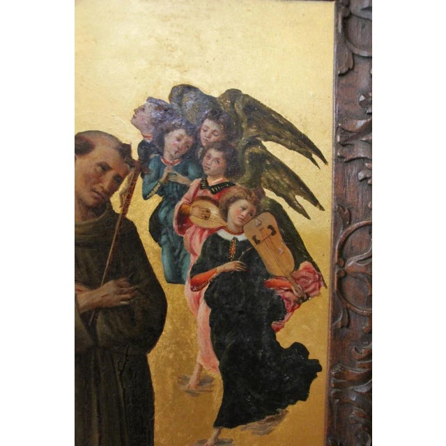 After Sandro Botticelli, St. Francis of Assisi with Angels, 1800s, Oil on Canvas, Framed For Sale - Image 4 of 11