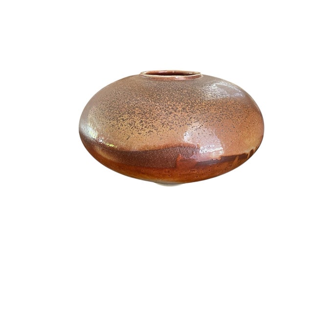 Ceramic Early 21st Century Boho Signed Studio Pottery Vase, Large Organic Modern Ceramic Vessel, Earth Tone Glaze, 13” Wide For Sale - Image 7 of 12