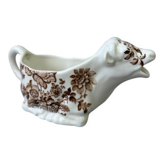 Vintage Ironstone Cow Creamer Royal Crownford England For Sale