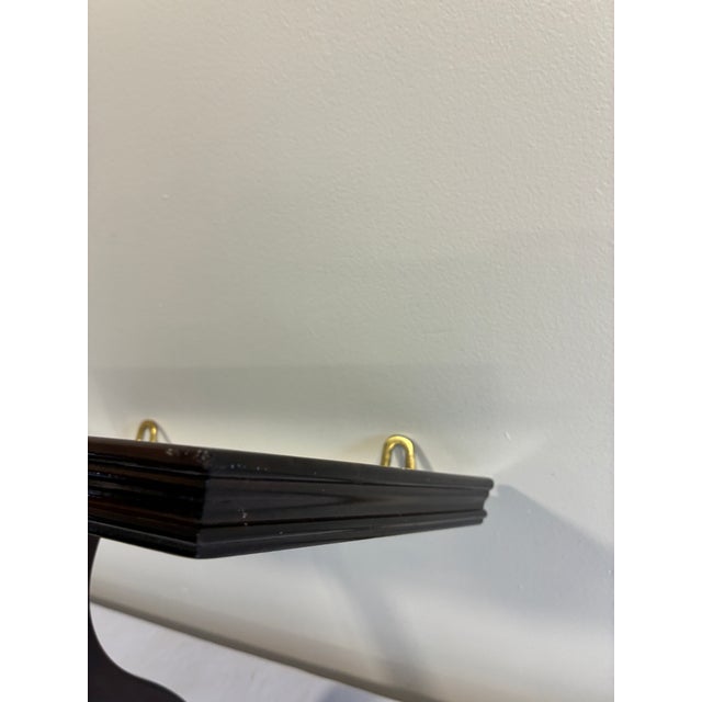 Wood Vintage Bombay Company Mahogany Wall Display Shelf With Curved Support Bracket For Sale - Image 7 of 13