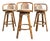 Vintage Organic Modern Swivel Rattan Cane Bar Stools, Set of 3 For Sale