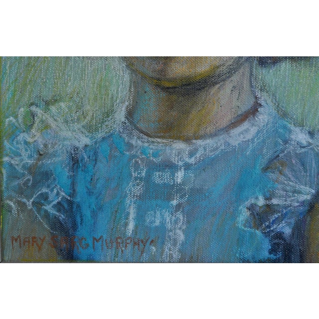 Figurative 1960s Mary Sarg Murphy Nantucket Artist Portrait of Young Girl For Sale - Image 3 of 7