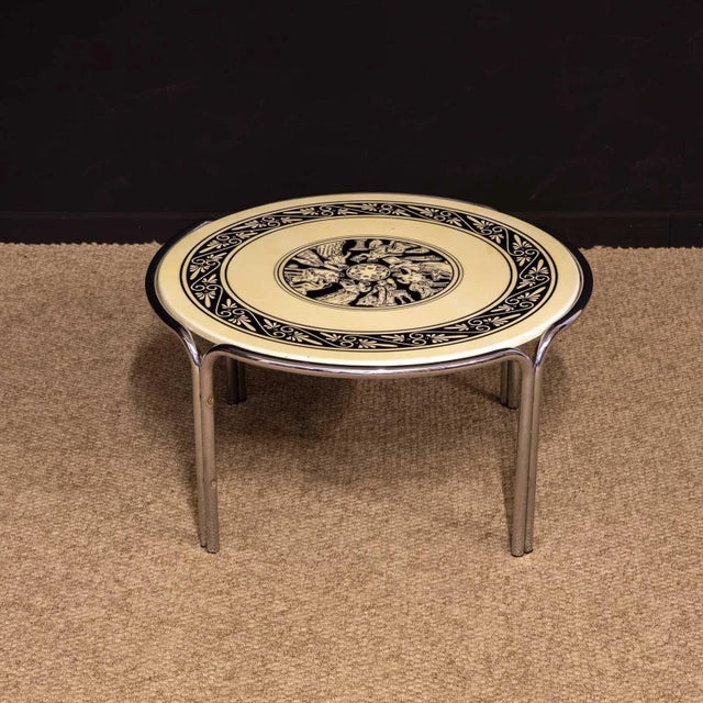 Metal Neo-Classical Steel and Resin Coffee Table, 1970s For Sale - Image 7 of 9