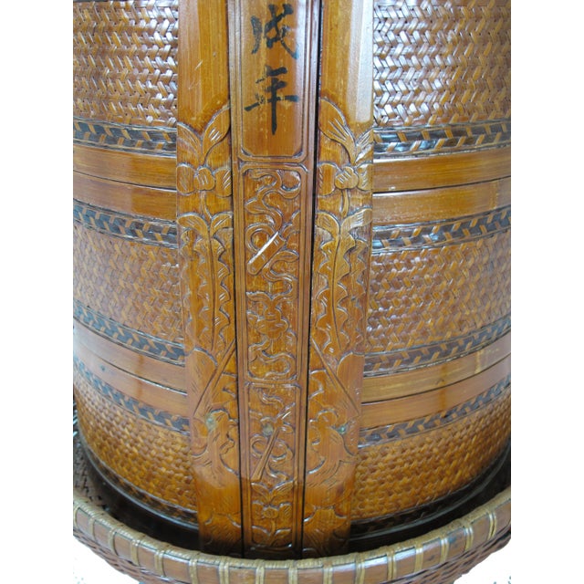 Early 20th Century Antique Chinese Bamboo Food Box For Sale - Image 10 of 13