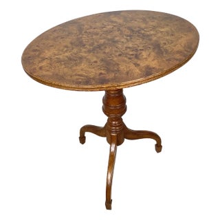 Weiman Oxford Burl Veneer Pedestal Accent Table For Sale