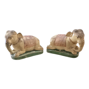 Pair of Mid 20th Century British Colonial Terracotta Elephants