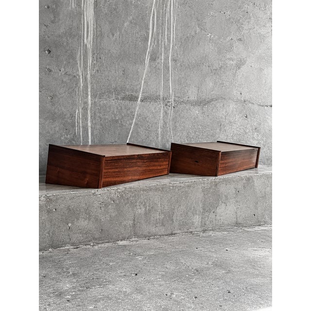 Floating Bedside Tables by Melvin Mikkelsen, 1960s, Set of 2 For Sale - Image 11 of 13
