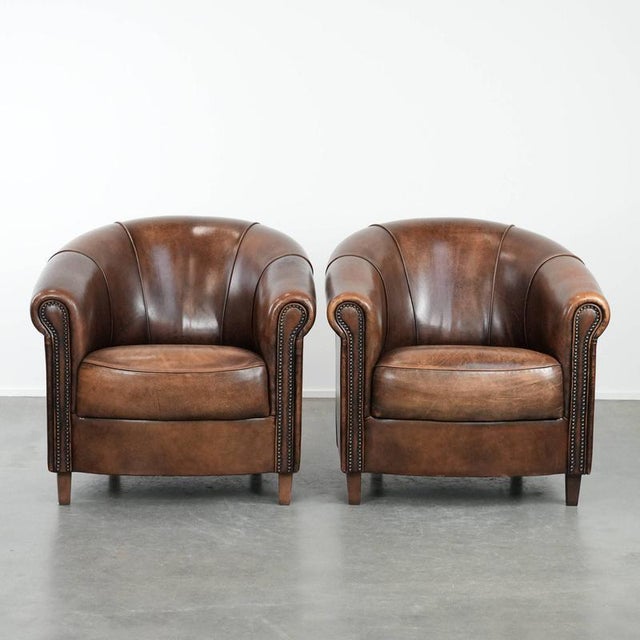 Club Chairs in Sheepskin Leather, Set of 2 For Sale - Image 16 of 16